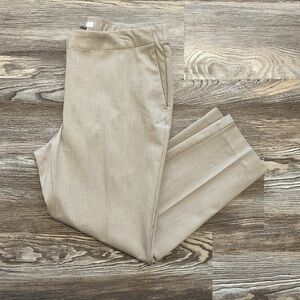 J Jill Light Tan Mid Rise Tapered Leg Stretch Waistband Ankle Dress Pants 12P